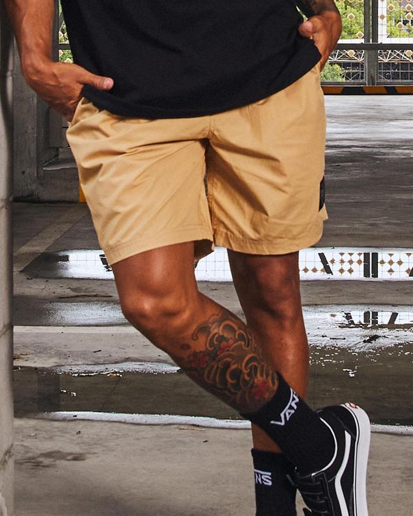 Santa Cruz Men's Mfg Cruzier Solid Elastic Waist Shorts in Brown
