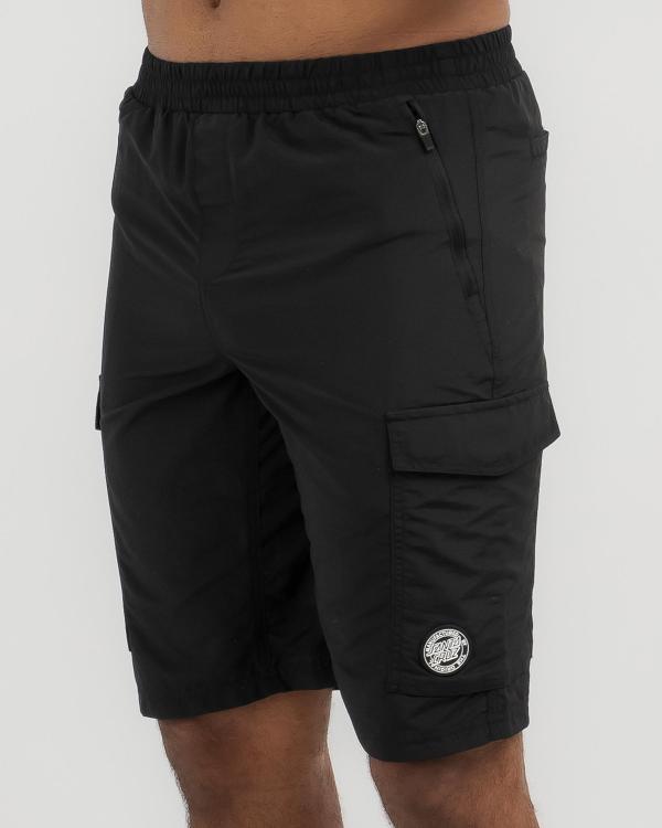 Santa Cruz Men's Mfg Dot Badge Cargo Shorts in Black