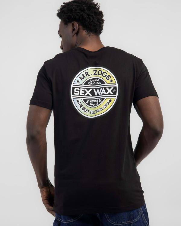 Sex Wax Men's Fade Blue Green Blend T-Shirt in Black