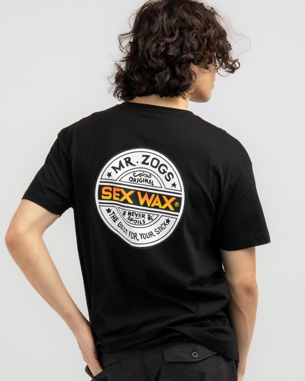 Sex Wax Men's Word Fade Orange T-Shirt in Black