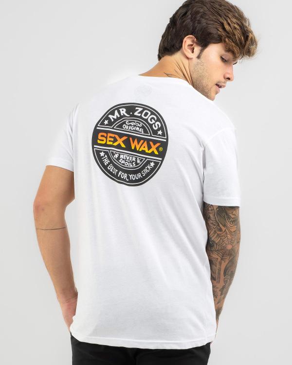 Sex Wax Men's Word Fade Orange T-Shirt in White