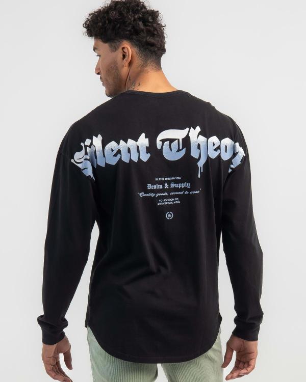 Silent Theory Men's Drippin Long Sleeve T-Shirt in Black