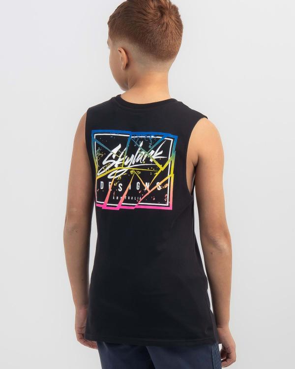 Skylark Boys' Split Muscle Top in Black