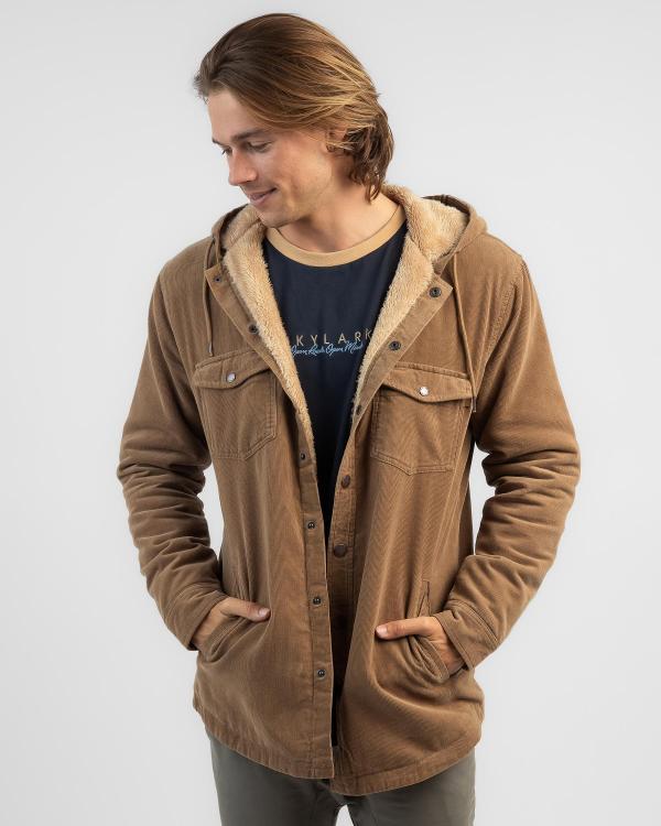 Skylark Men's Baltica Long Sleeve Hooded Shirt in Brown