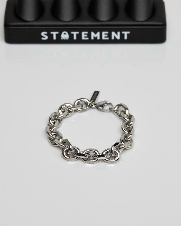 Statement Collective Men's Cable Chain 10Mm Bracelet in Silver