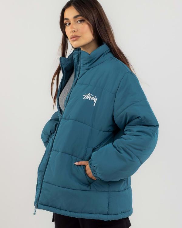 Stussy Women's Stock Puffa Jacket in Blue