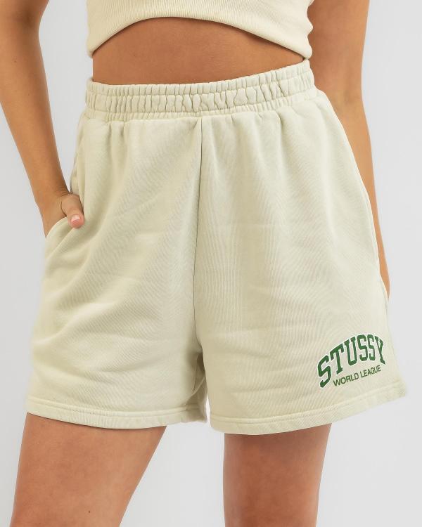 Stussy Women's World League Shorts in Cream