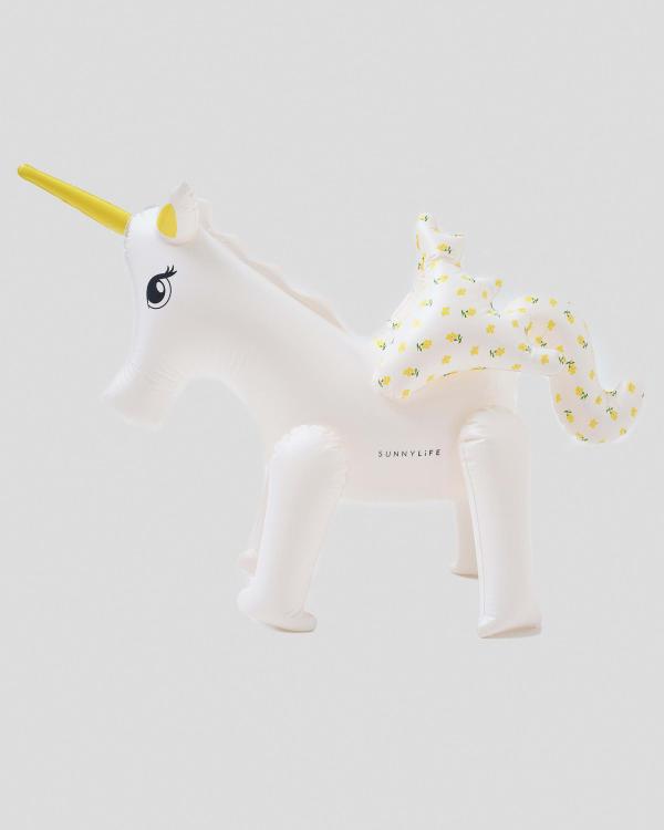 Sunnylife Mima Unicorn Inflatable Sprinkler in White