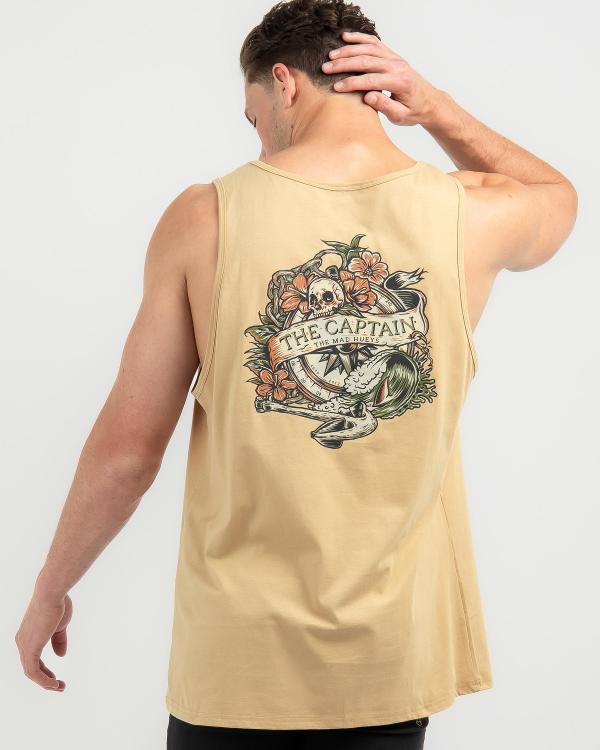The Mad Hueys Men's Captain Compass Singlet Top in Brown