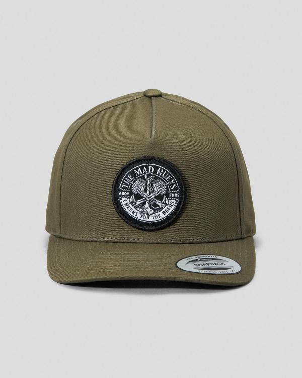 The Mad Hueys Men's Cheers For The Beers Twill Snapback Cap in Green