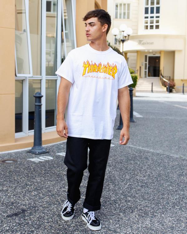 Thrasher Men's Flame Logo T-Shirt in White