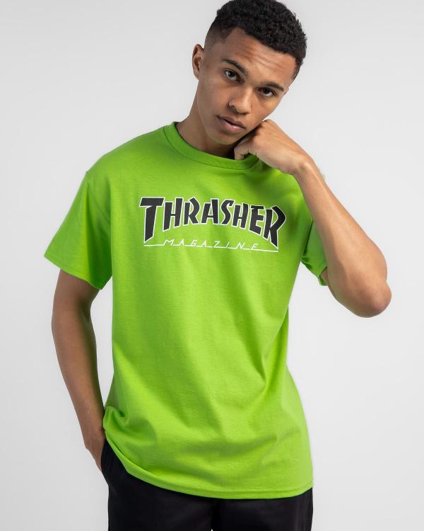 Thrasher Men's Outlined T-Shirt in Green