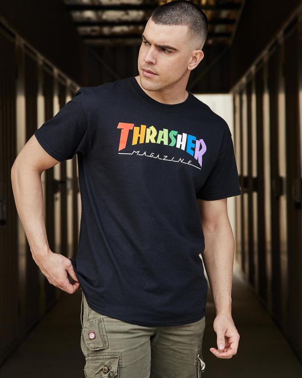 Thrasher Men's Rainbow Mag T-Shirt in Black