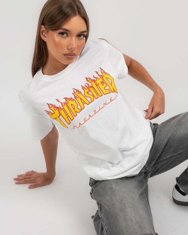 Thrasher Women's Flame T-Shirt in White