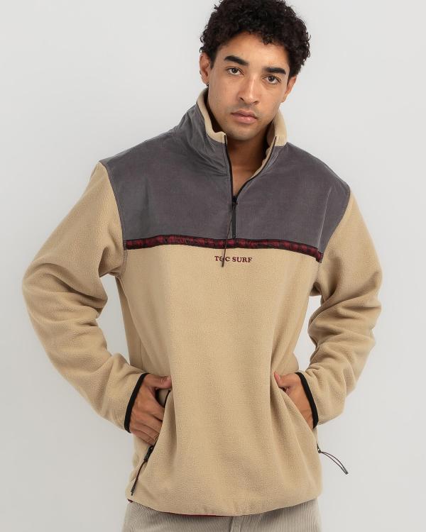 Town & Country Surf Designs Men's Kohala Polar Fleece Sweatshirt in Natural