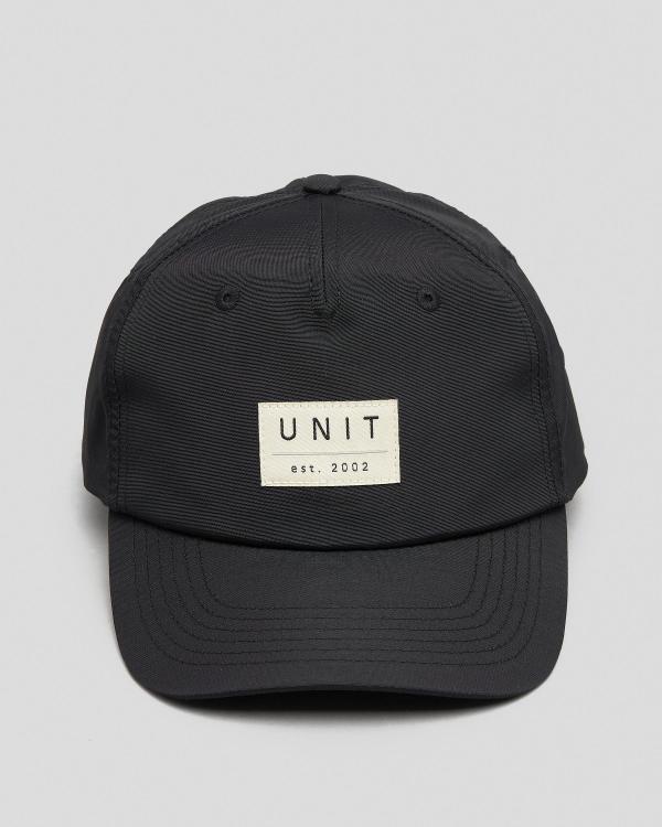 Unit Men's Semi Curve Peak Snapback Cap in Black