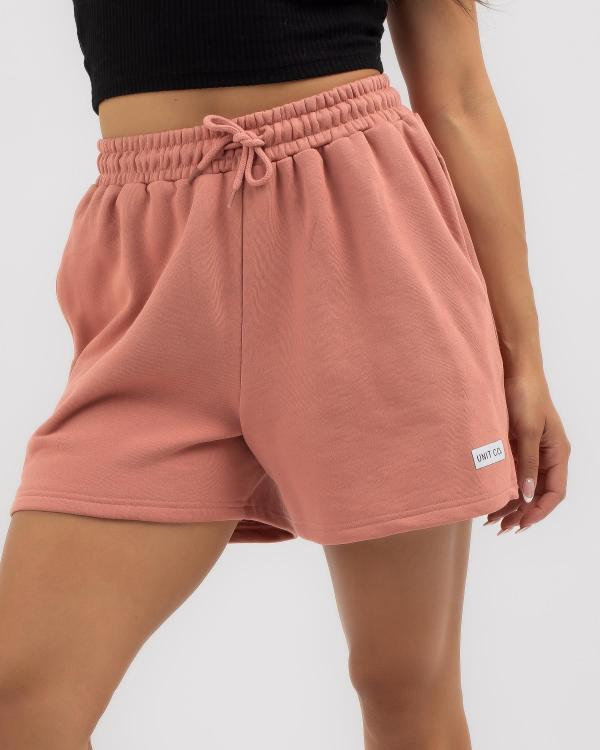 Unit Women's Husky High Waist Fleece Shorts in Pink