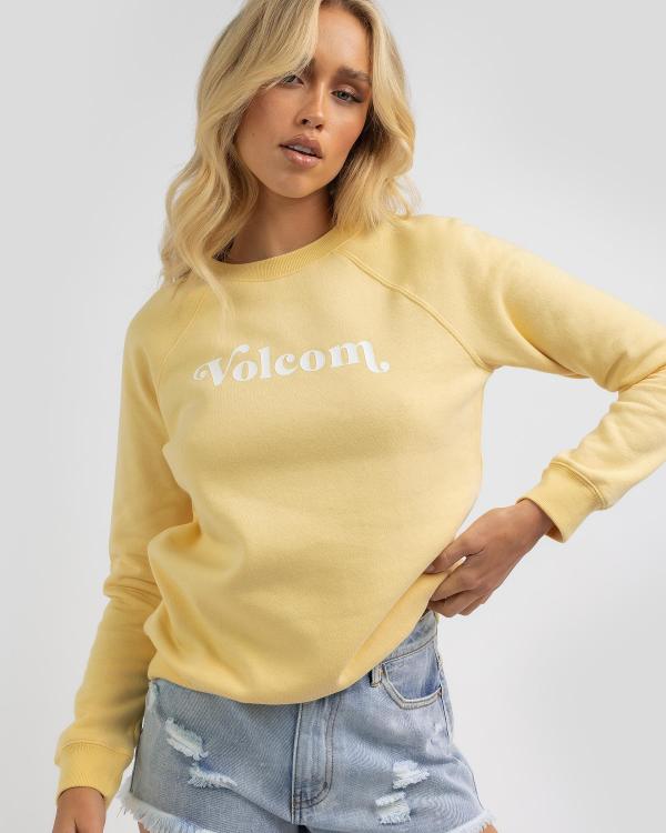 Volcom Women's Get More Sweatshirt in Yellow
