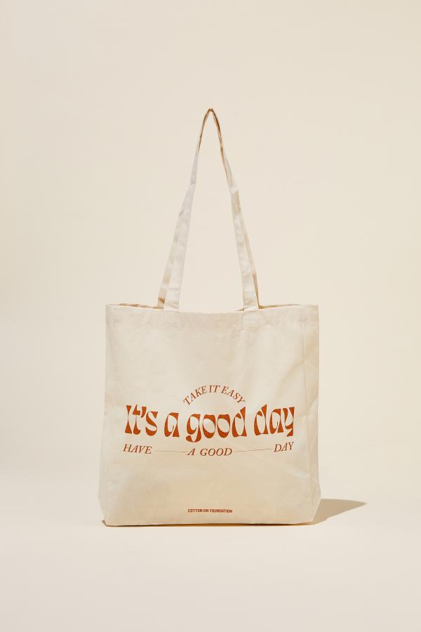 Cotton On Foundation - Foundation Adults Organic Tote Bag - It's a good day