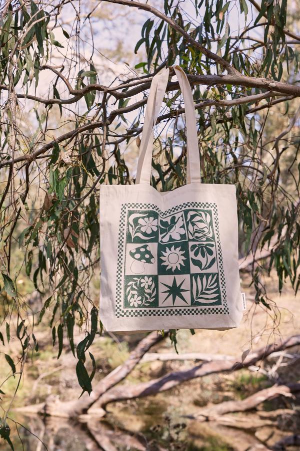 Cotton On Foundation - Foundation Nurture Tote Bag - Nature grid
