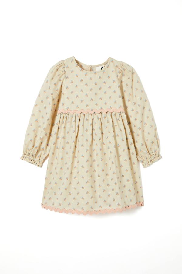 Cotton On Kids - Addison Long Sleeve Dress - Rainy day/bonnie ditsy