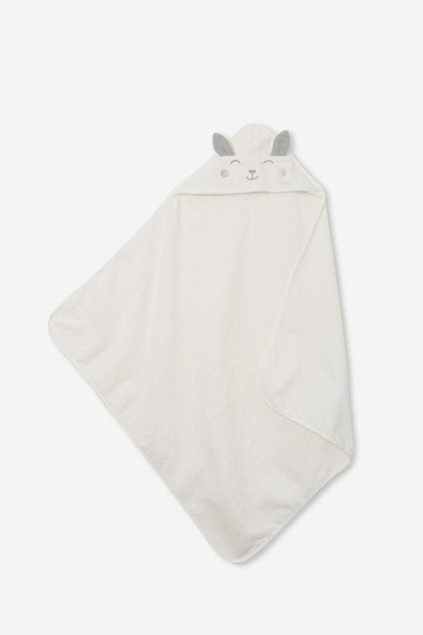 Cotton On Kids - Baby Snuggle Towel - Sheepy/vanilla