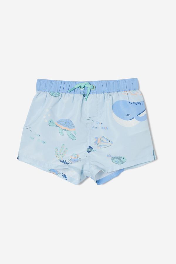 Cotton On Kids - Bailey Swim Short - Frosty blue/sea creatures