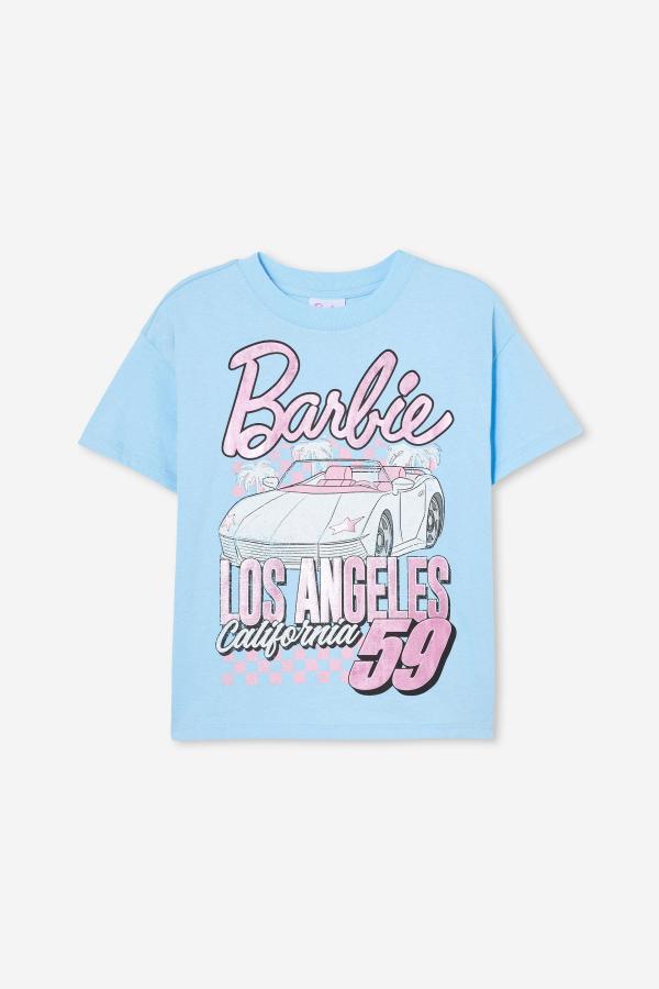 Cotton On Kids - Barbie Drop Shoulder Short Sleeve Tee - Lcn mat barbie los angeles 59/sky haze