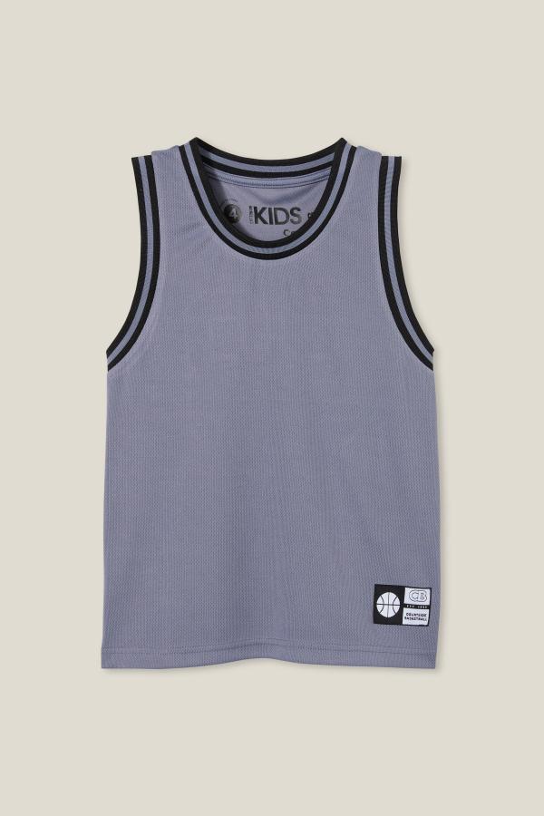 Cotton On Kids - Braxton Basketball Tank - Steel