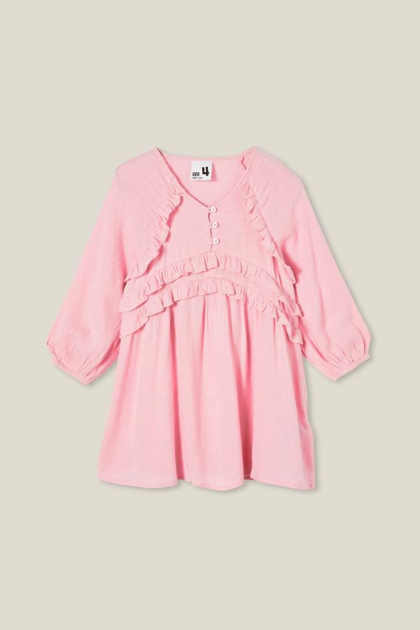 Cotton On Kids - Bronte Long Sleeve Dress - Blush pink