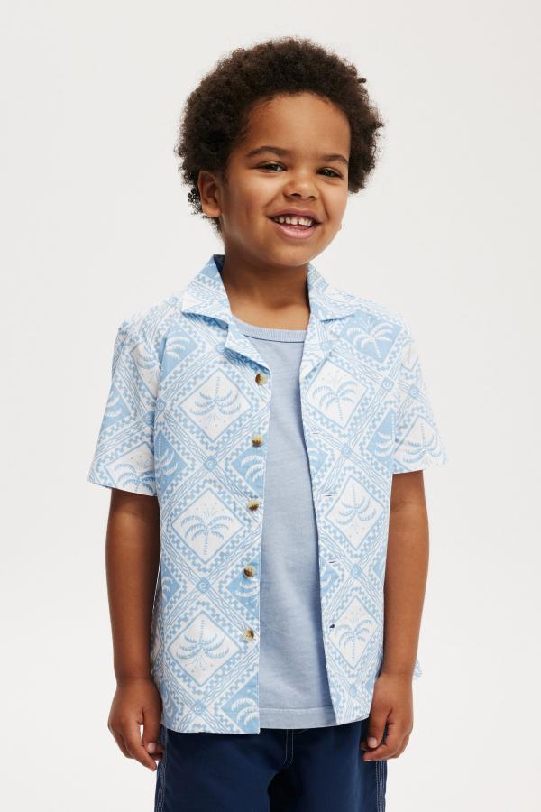 Cotton On Kids - Cabana Short Sleeve Shirt - Dusk blue/tile palm