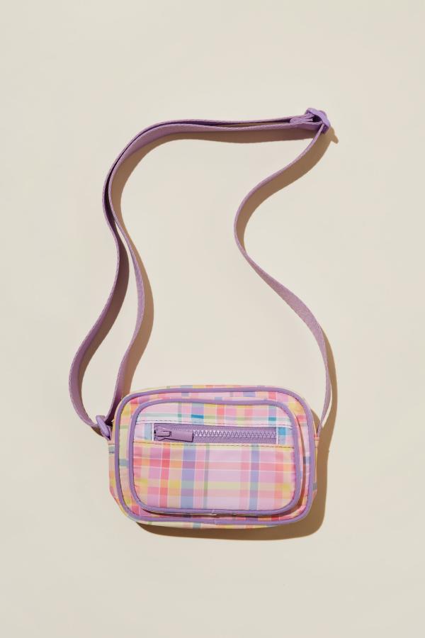Cotton On Kids - Ciara Cross Body Bag - Rainbow check/lilac drop