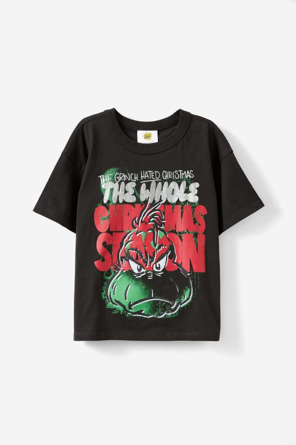 Cotton On Kids - Dr Seuss Drop Shoulder Short Sleeve Tee - Lcn drs phantom/grinch hated season