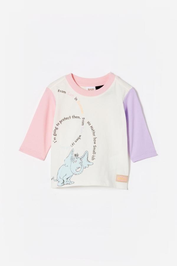 Cotton On Kids - Dr Seuss Jamie Long Sleeve Tee - Lcn drs vanilla/horton quote