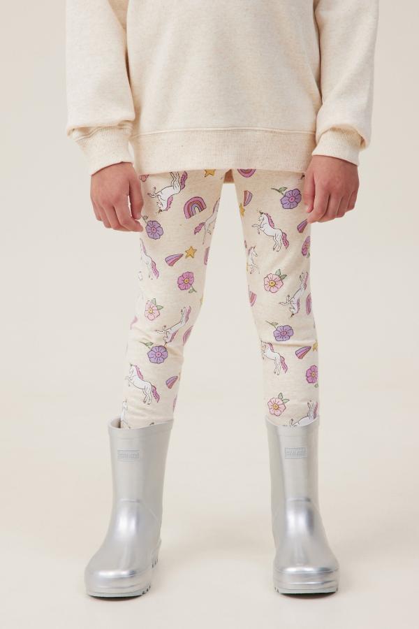Cotton On Kids - Fleece Legging - Caramel marle/unicorn
