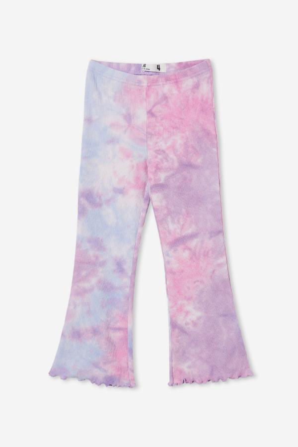 Cotton On Kids - Francine Flare Pant - Lilac drop/rainbow tie dye