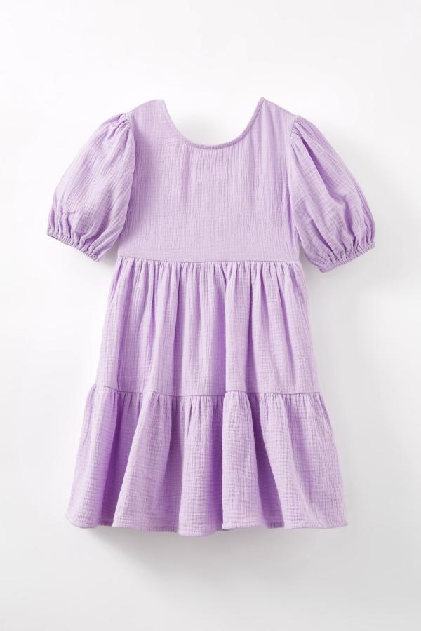 Cotton On Kids - Georgia Short Sleeve Dress - Lilac drop