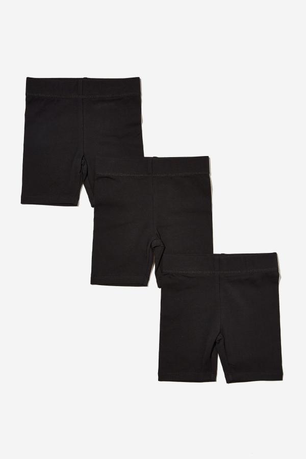 Cotton On Kids - Girls Multipack Bike Shorts 3 Pack - Black bundle