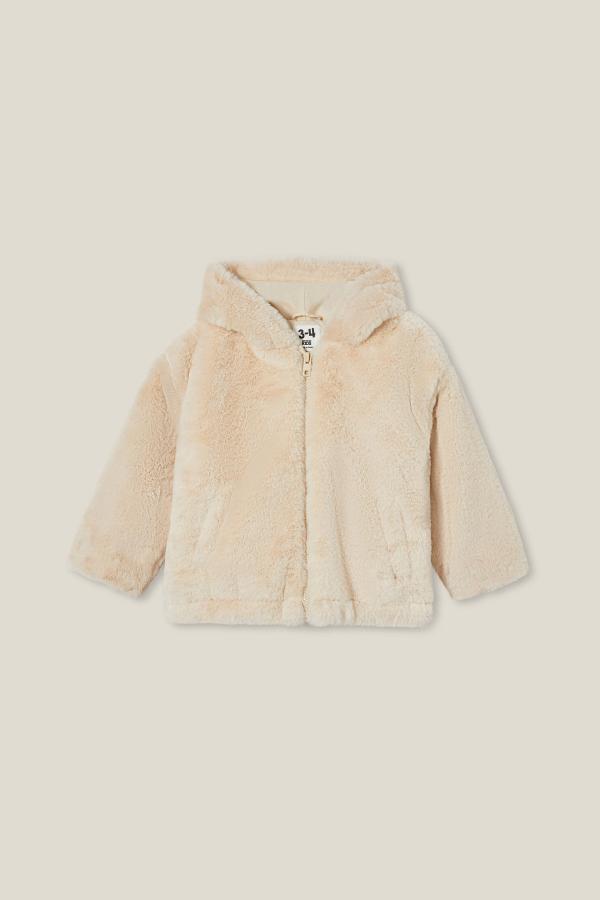 Cotton On Kids - Hannah Faux Fur Jacket - Dark vanilla