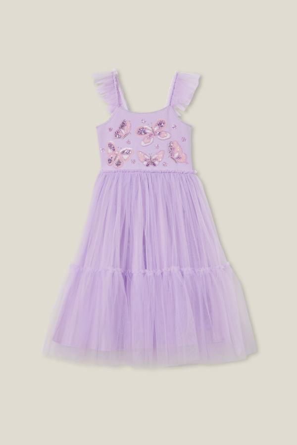 Cotton On Kids - Iris Dress Up Dress - Lilac drop/flower butterflies