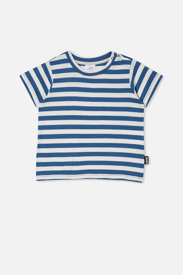 Cotton On Kids - Jamie Short Sleeve Tee - Hannah stripe petty blue/vanilla
