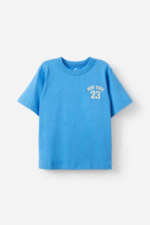 Cotton On Kids - Jonny Short Sleeve Graphic Print Tee - Deep sea blue/new york 23