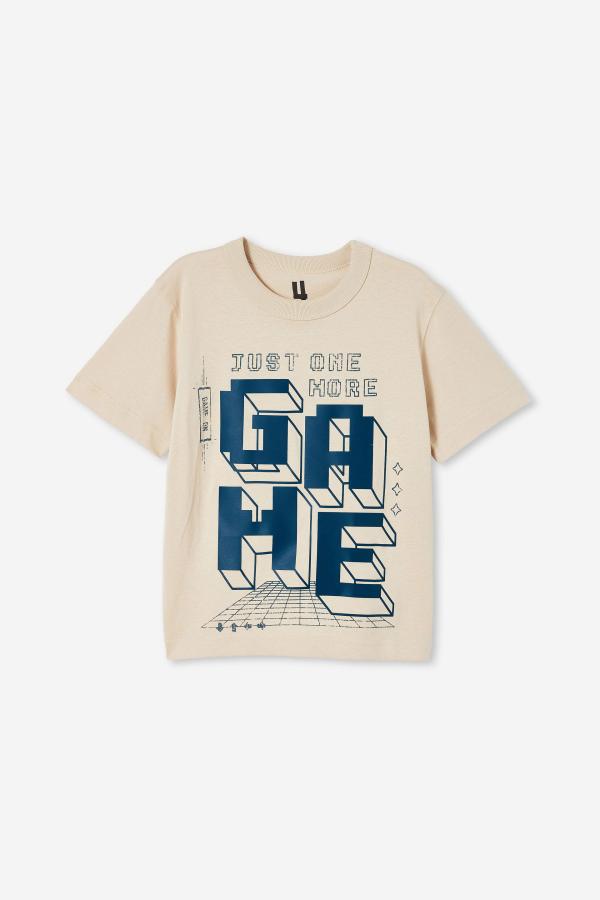 Cotton On Kids - Jonny Short Sleeve Print Tee - Rainy day/just one more game