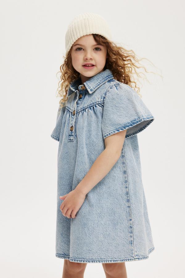 Cotton On Kids - Kelly Denim Dress - Bleach wash