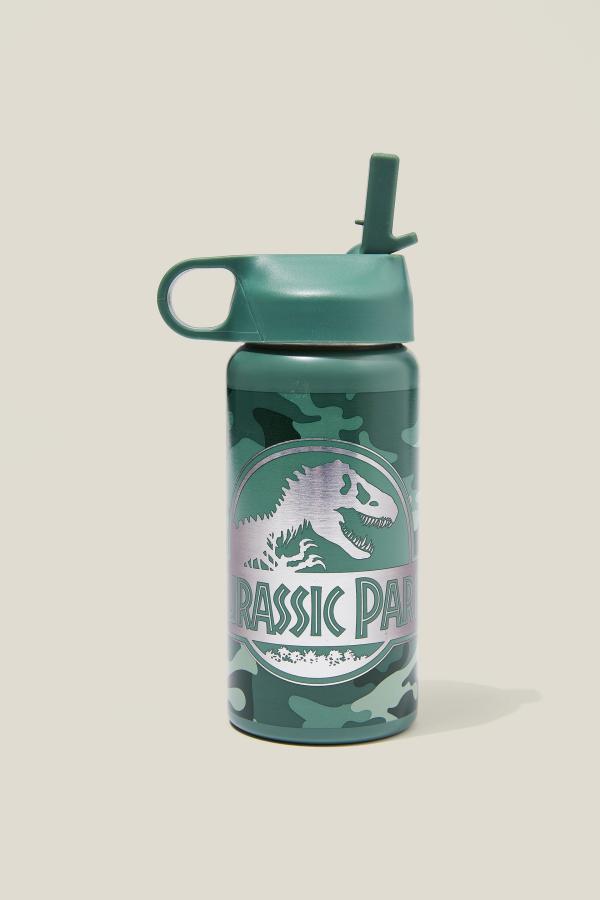 Cotton On Kids - Kids Metal Drink Bottle - Personalised - Lcn uni jurassic park/camo rex