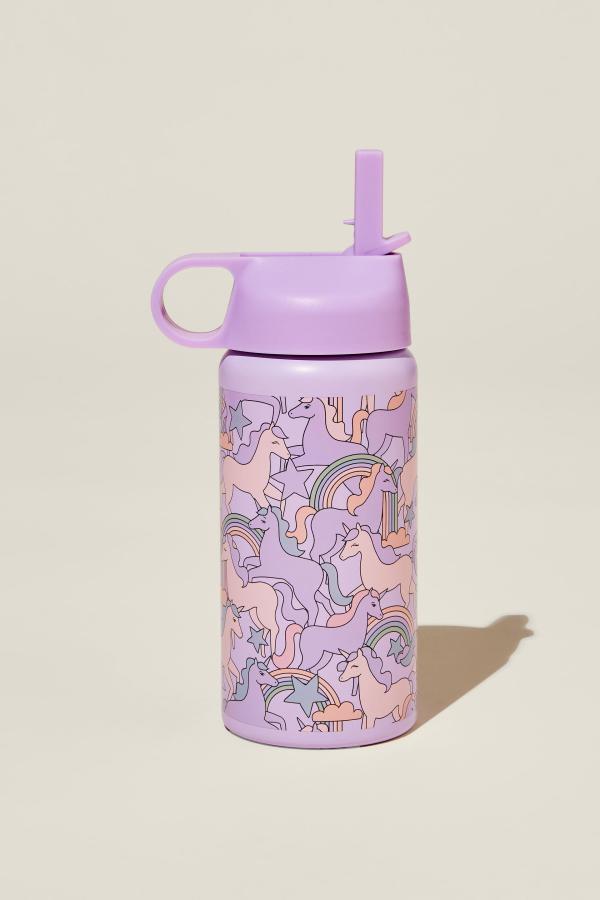 Cotton On Kids - Kids On-The-Go Drink Bottle - Blush pink/rainbow unicorn