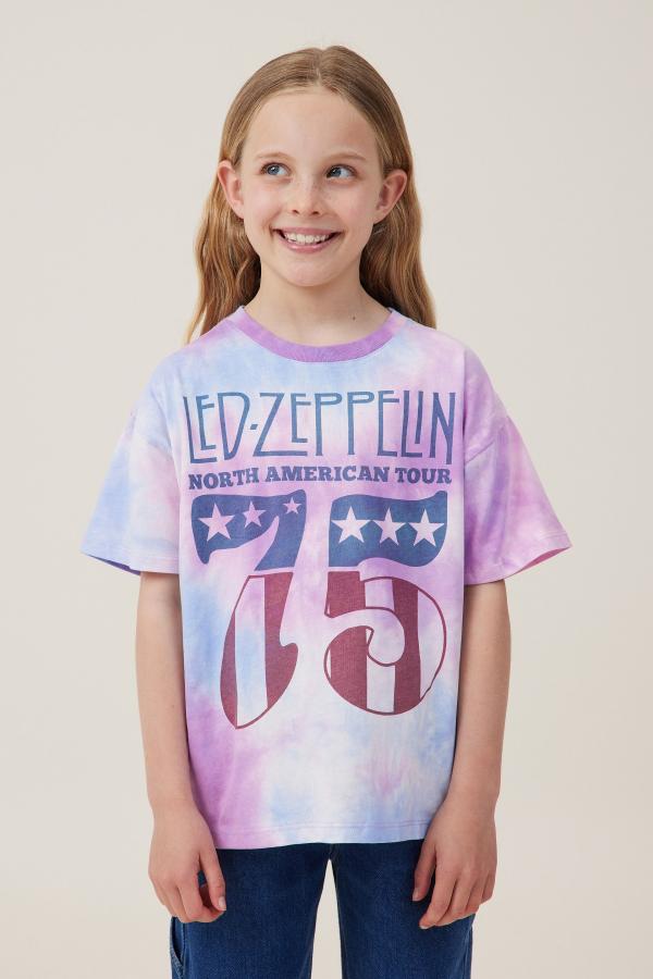 Cotton On Kids - License Drop Shoulder Short Sleeve Tee - Lcn led led zeppelin/tie dye