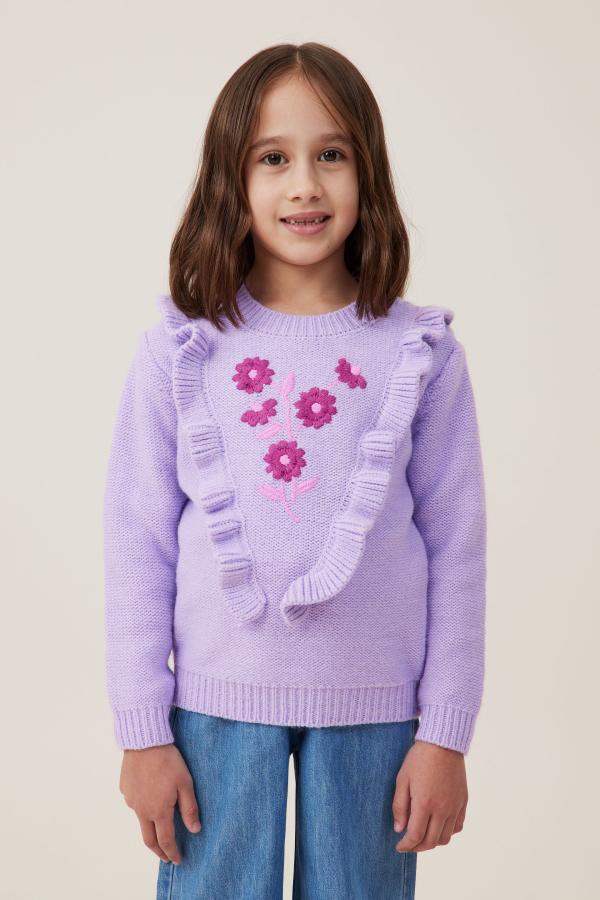 Cotton On Kids - Lisa Jumper - Lilac drop/ embroidery