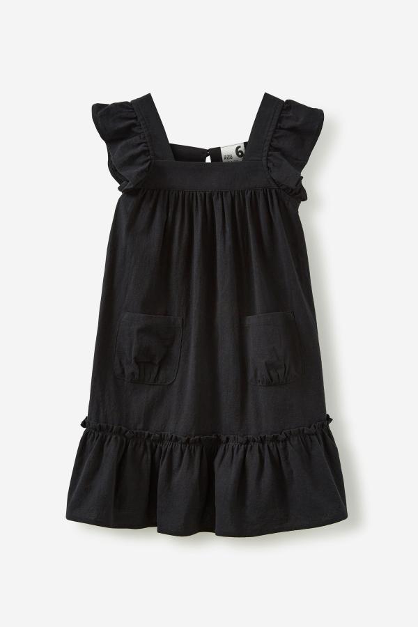 Cotton On Kids - Luna Flutter Sleeve Dress - Black