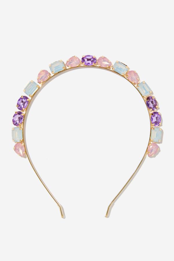 Cotton On Kids - Luxe Headband - Opalescent pastel gemmies